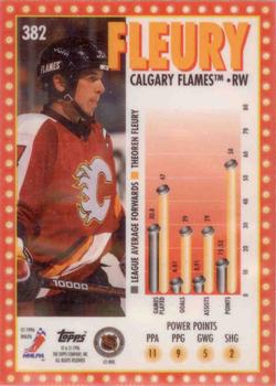 1995-96 Topps - Marquee Men Power Boosters #382 Theoren Fleury Back