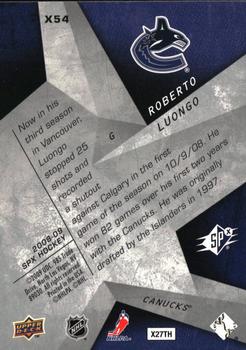 2008-09 SPx - SPxcitement #X54 Roberto Luongo  Back