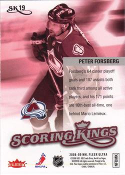 2008-09 Ultra - Scoring Kings #SK19 Peter Forsberg Back
