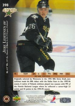 1995-96 Upper Deck #398 Jere Lehtinen Back
