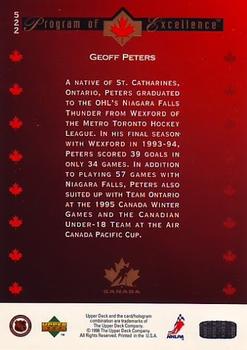 1995-96 Upper Deck #522 Geoff Peters Back
