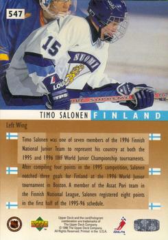 1995-96 Upper Deck #547 Timo Salonen Back