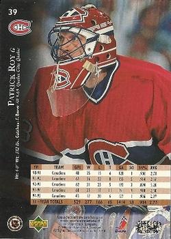 1995-96 Upper Deck #39 Patrick Roy Back