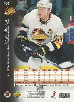 1995-96 Upper Deck #406 Pavel Bure Back