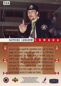 1995-96 Upper Deck #526 Daymond Langkow Back
