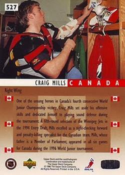 1995-96 Upper Deck #527 Craig Mills Back