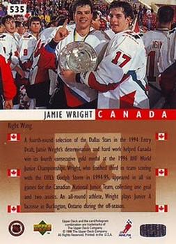 1995-96 Upper Deck #535 Jamie Wright Back