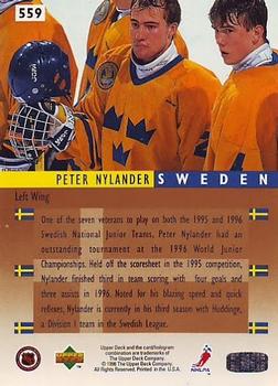 1995-96 Upper Deck #559 Peter Nylander Back