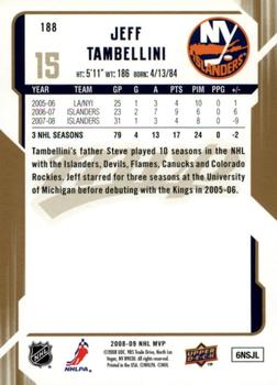 2008-09 Upper Deck MVP - Gold Script #188 Jeff Tambellini  Back