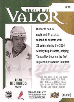2008-09 Upper Deck MVP - Marked by Valor #MV9 Brad Richards Back