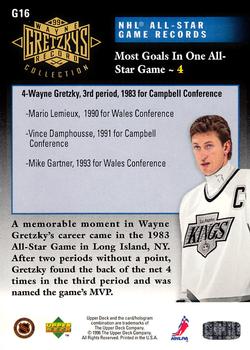 1995-96 Upper Deck - Wayne Gretzky's Record Collection #G16 Wayne Gretzky Back