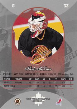 1996-97 Donruss Canadian Ice #33 Kirk McLean Back