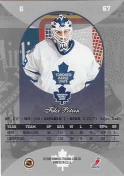 1996-97 Donruss Canadian Ice #67 Felix Potvin Back