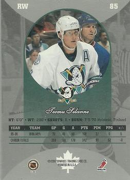 1996-97 Donruss Canadian Ice #85 Teemu Selanne Back