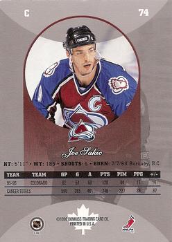 1996-97 Donruss Canadian Ice #74 Joe Sakic Back