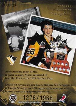 1996-97 Donruss Canadian Ice - Mario Lemieux Scrapbook #5 Mario Lemieux Back