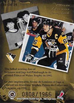1996-97 Donruss Canadian Ice - Mario Lemieux Scrapbook #10 Mario Lemieux Back
