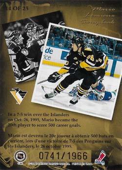1996-97 Donruss Canadian Ice - Mario Lemieux Scrapbook #14 Mario Lemieux Back