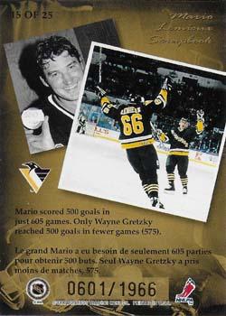 1996-97 Donruss Canadian Ice - Mario Lemieux Scrapbook #15 Mario Lemieux Back