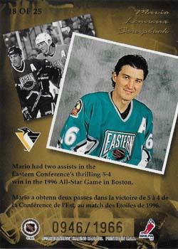 1996-97 Donruss Canadian Ice - Mario Lemieux Scrapbook #18 Mario Lemieux Back