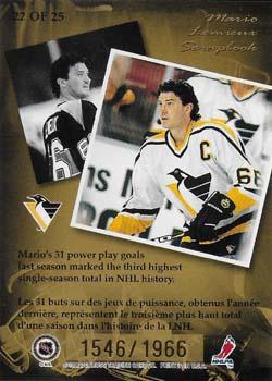 1996-97 Donruss Canadian Ice - Mario Lemieux Scrapbook #22 Mario Lemieux Back