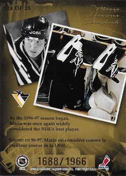 1996-97 Donruss Canadian Ice - Mario Lemieux Scrapbook #24 Mario Lemieux Back