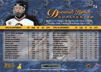 1996-97 Select Certified #74 Dominik Hasek Back
