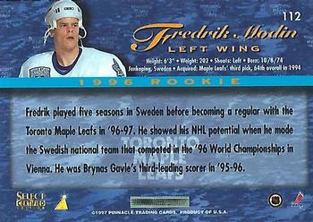 1996-97 Select Certified #112 Fredrik Modin Back