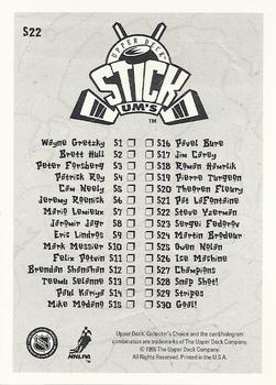 1996-97 Collector's Choice - Stick-Ums #S22 Steve Yzerman Back