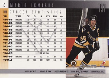 1996-97 Donruss #131 Mario Lemieux Back