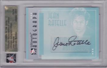 2005-06 In The Game Ultimate Memorabilia Level 2 - Ultimate Autos #NNO Jean Ratelle Front