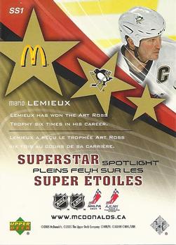 2005-06 Upper Deck McDonald's - Superstar Spotlight #SS1 Mario Lemieux Back