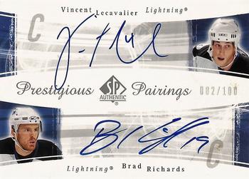 2005-06 SP Authentic - Prestigious Pairings #PP-LR Vincent Lecavalier / Brad Richards Front