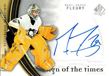 2005-06 SP Authentic - Sign of the Times #MA Marc-Andre Fleury Front