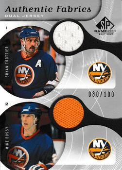 2005-06 SP Game Used - Authentic Fabrics Dual #AF2-NY Bryan Trottier / Mike Bossy Front