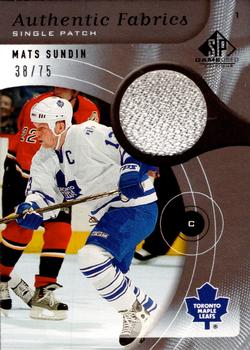 2005-06 SP Game Used - Authentic Patches #AP-SU Mats Sundin Front