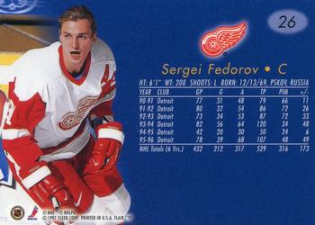 1996-97 Flair #26 Sergei Fedorov Back