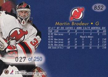 1996-97 Flair - Blue Ice Collection #B52 Martin Brodeur Back