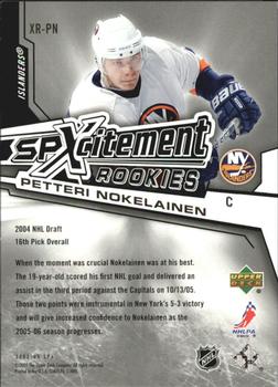 2005-06 SPx - Xcitement Rookies #XR-PN Petteri Nokelainen Back
