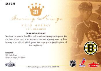 2005-06 Ultra - Scoring Kings Jerseys #SKJ-GM Glen Murray Back