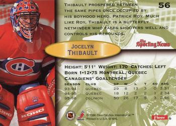 1996-97 Fleer #56 Jocelyn Thibault Back