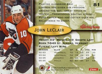 1996-97 Fleer #81 John LeClair Back