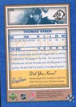 2005-06 Upper Deck Beehive - Blue #120 Thomas Vanek Back