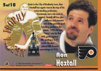 1996-97 Fleer - Vezina Trophy #5 Ron Hextall Back