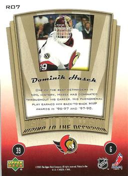 2005-06 Upper Deck MVP - Rising to the Occasion #RO7 Dominik Hasek Back