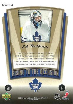 2005-06 Upper Deck MVP - Rising to the Occasion #RO12 Ed Belfour Back