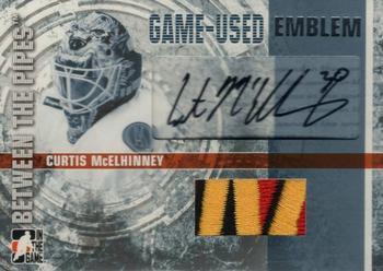 2006-07 In The Game Between The Pipes - Game Used Emblem Autograph #GUE-26 Curtis McElhinney  Front
