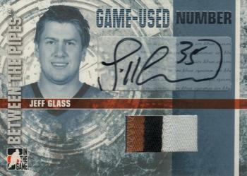 2006-07 In The Game Between The Pipes - Game Used Number Autograph #GUN-JG Jeff Glass  Front
