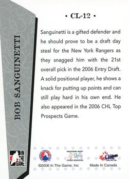 2006-07 In The Game Heroes and Prospects - Class of 2006 #CL-12 Bobby Sanguinetti Back