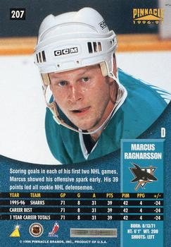 1996-97 Pinnacle #207 Marcus Ragnarsson Back